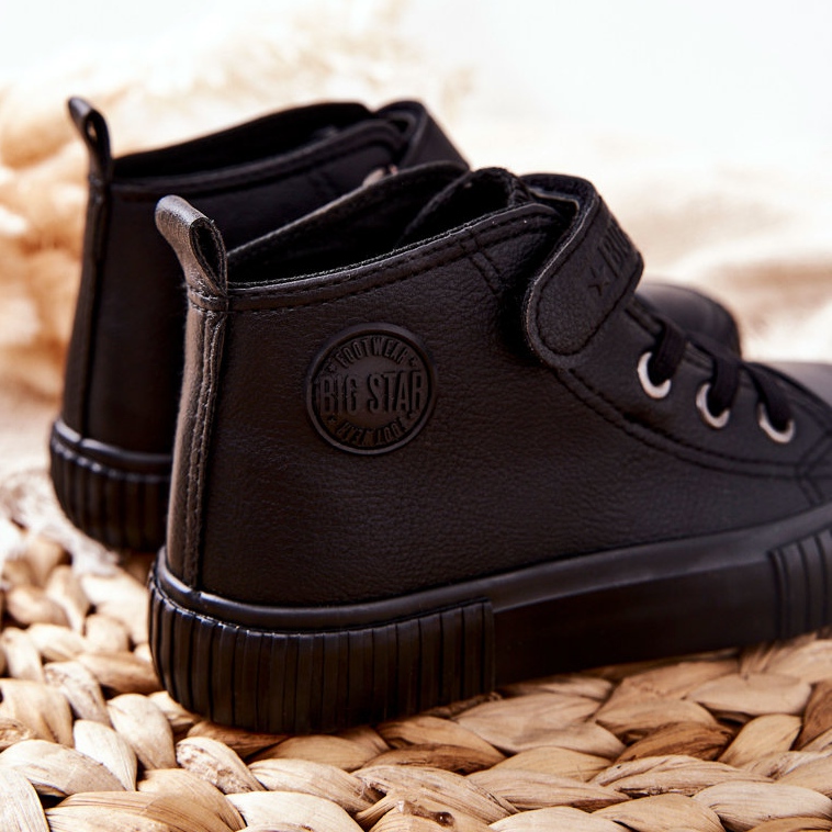 Dziecięce Wysokie Trampki Na Rzepy Big Star II374016 Czarne 1