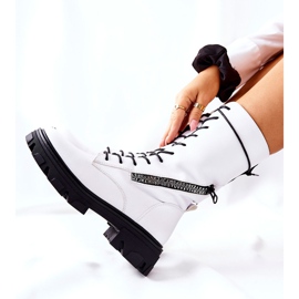 Botki Trapery Glany Sergio Leone TR747 Białe 2