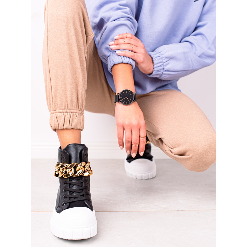 Seastar Wysokie Trampki Z Łańcuchem czarne 1