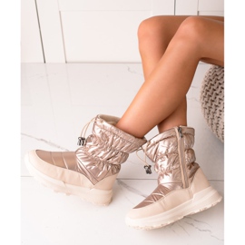 TRENDI Modne Złote Śniegowce złoty 2