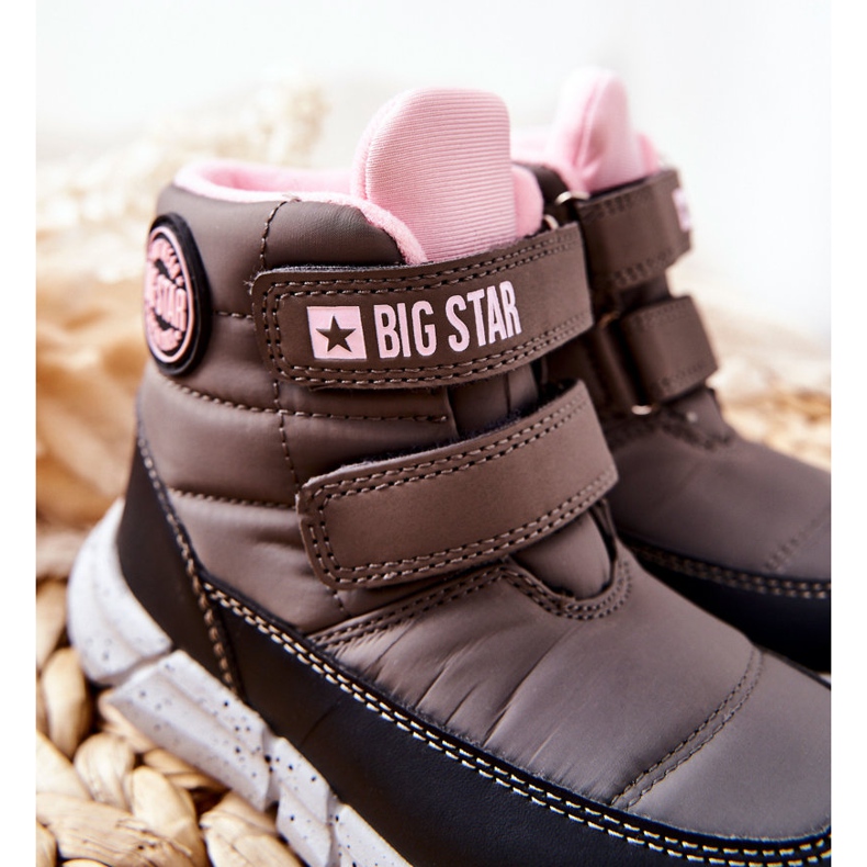 Dziecięce Śniegowce Memory Foam Big Star II374071 Szare czarne 1