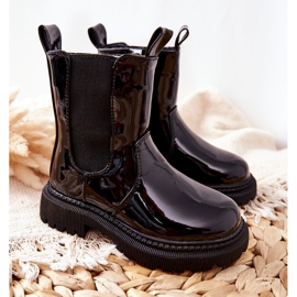 FR1 Dziecięce Botki Ocieplane Lakierowane Czarne Aletris 1