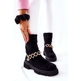 FB2 Zamszowe Botki Workery Czarne Hellio 2