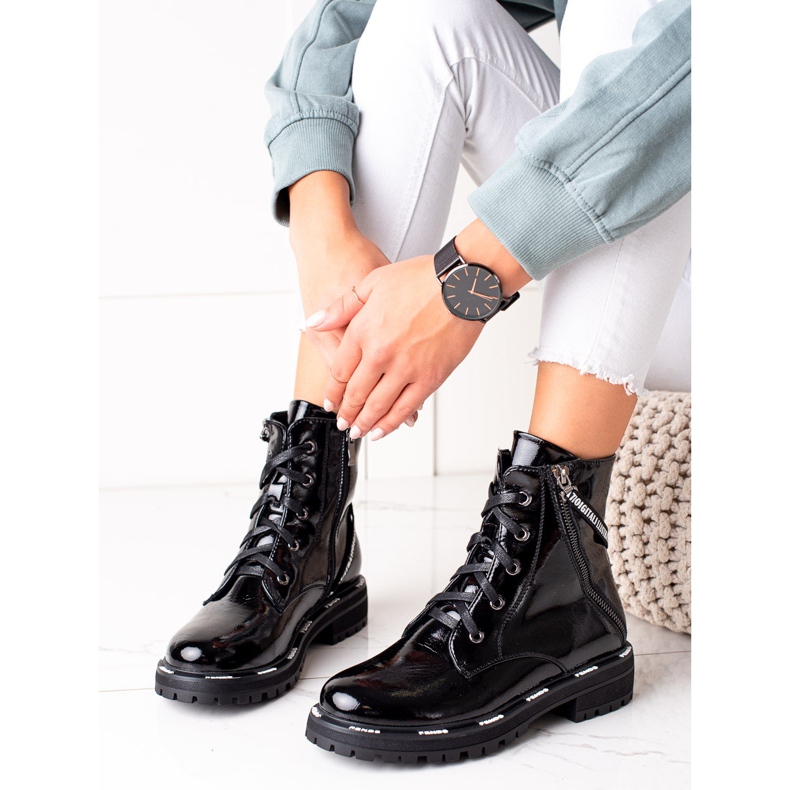 Traperki ze skóry Artiker czarne 2