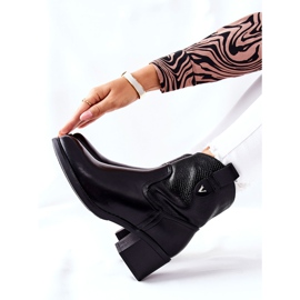 S.Barski Damskie Ocieplane Botki Czarne Palile 2