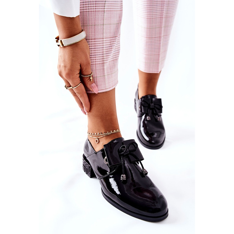 Lakierowane Półbuty Sergio Leone PB260 Czarne 2