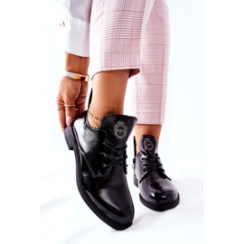 Lakierowane Półbuty Sergio Leone Ocieplane PB262 Czarne 1