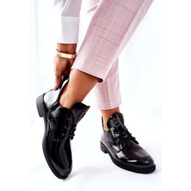 Lakierowane Półbuty Sergio Leone Ocieplane PB262 Czarne 2