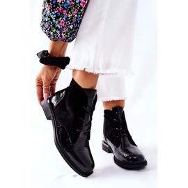 Zamszowe Botki Ocieplane Sergio Leone BT401 Czarne 1