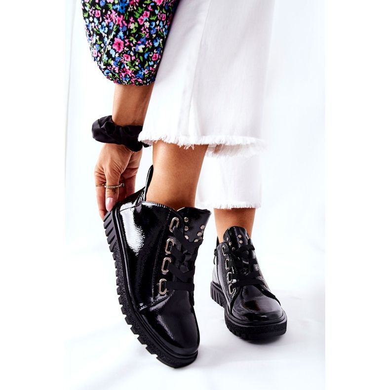 Lakierowane Półbuty Sergio Leone PB210 Czarne 1