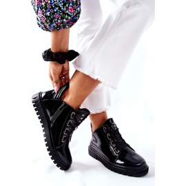 Lakierowane Półbuty Sergio Leone PB210 Czarne 2