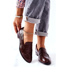 Vinceza Lakierowane Półbuty W Zwierzęcy Wzór Brązowe Lenie 1