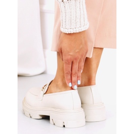 Mokasyny na grubej podeszwie beżowe YY11 Beige beżowy 1