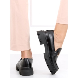 Mokasyny na grubej podeszwie czarne YY11 Black 1