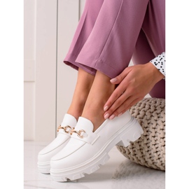 Diamantique Mokasyny Z Eko Skóry białe 2