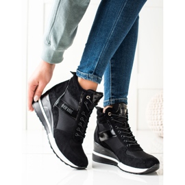 W. Potocki Sneakersy Na Koturnie Potocki czarne 1