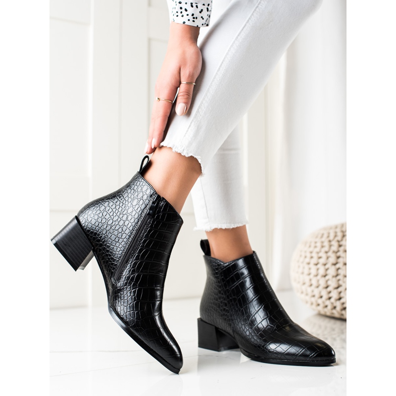 Filippo Casualowe Botki Na Obcasie czarne 2