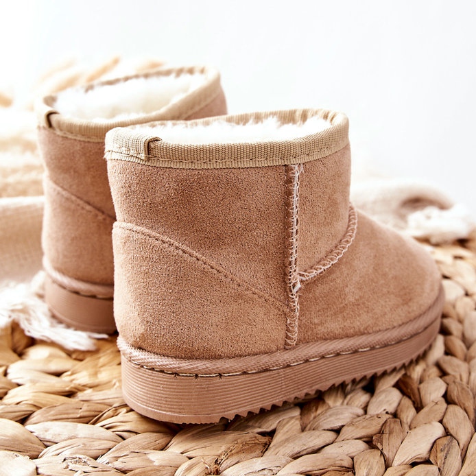 FR1 Dziecięce Ocieplane Botki Śniegowce Beżowe Gooby beżowy 2