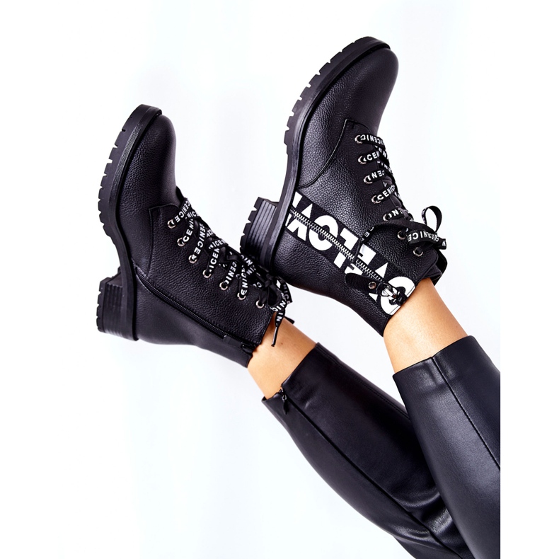 POTOCKI Skórzane Botki Workery Na Suwak Czarne Henri 2