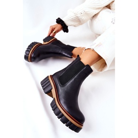 Skórzane Botki Workery Maciejka Czarne 05312-01 1