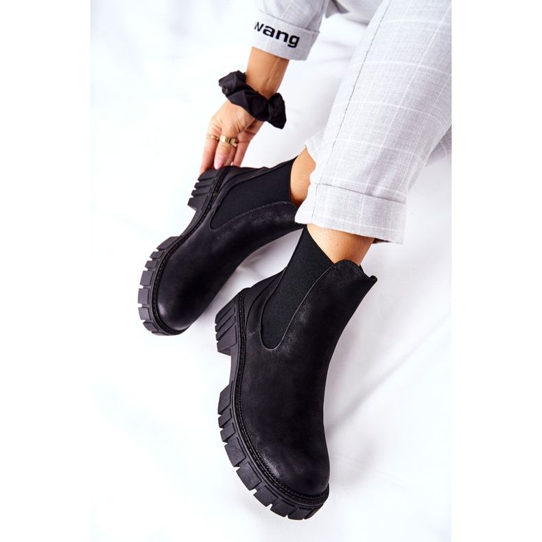 Botki Workery Trapery Ocieplane Sergio Leone TR761 Czarne 1