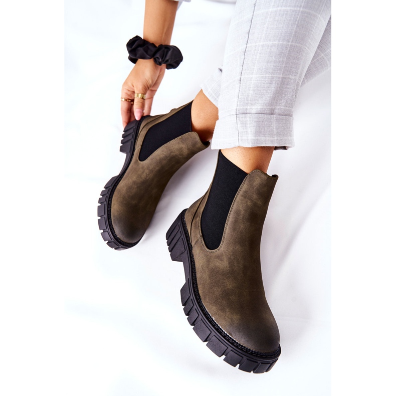 Botki Workery Trapery Ocieplane Sergio Leone TR761 Zielone 1