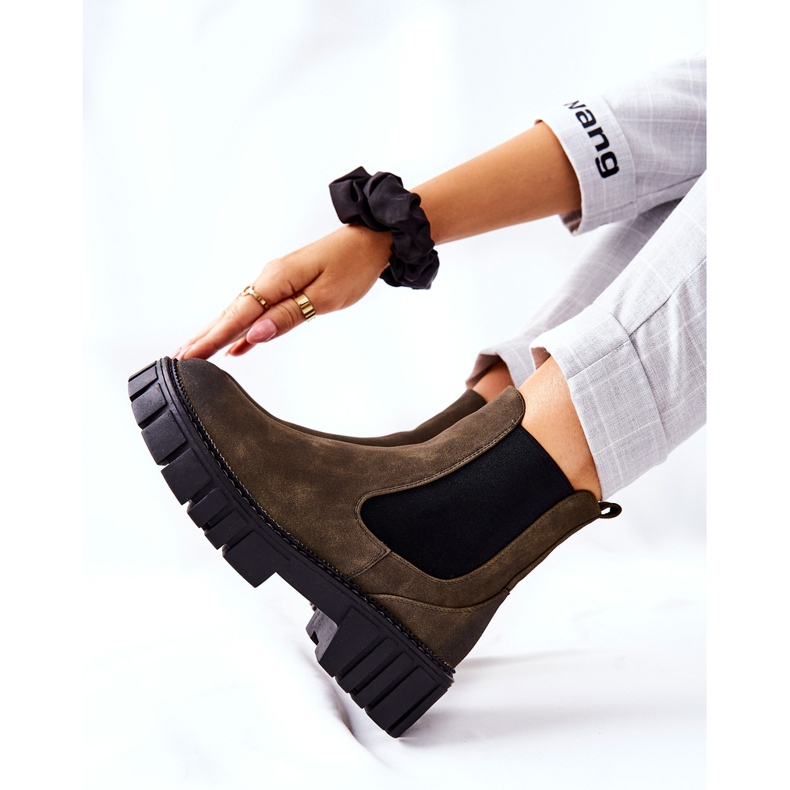 Botki Workery Trapery Ocieplane Sergio Leone TR761 Zielone 2