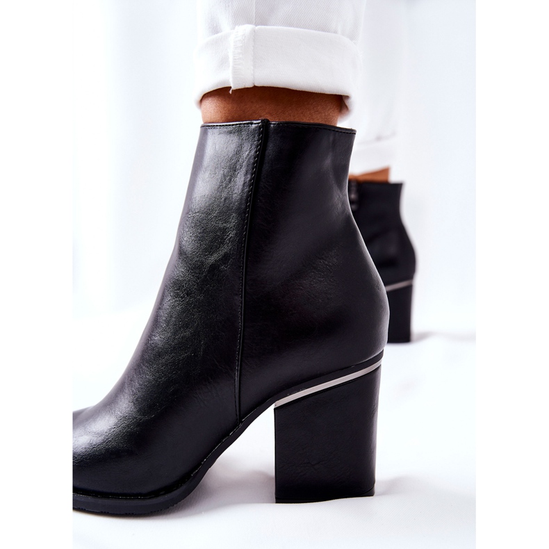 POTOCKI Klasyczne Botki Na Obcasie Czarne Airah 1