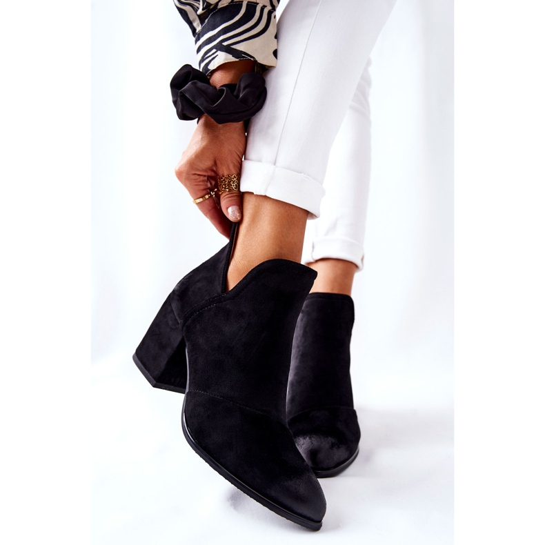 POTOCKI Klasyczne Botki Na Suwak Czarne Veriane 1