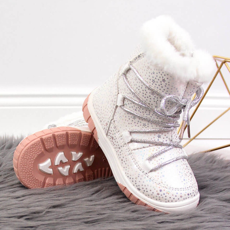 Botki ocieplane Jr EVE325C białe 2