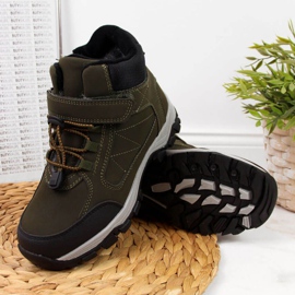 Buty trekkingowe ocieplane Jr EVE321C khaki białe zielone 1