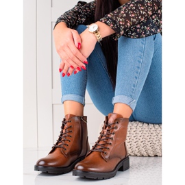 W. Potocki Brązowe Traperki Z Eko Skóry Potocki 1