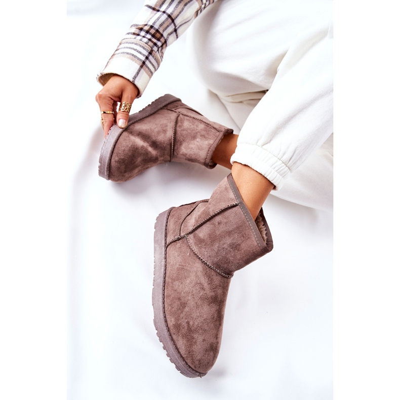 Śniegowce Ocieplane Futerkiem Brązowe Vicandi 2