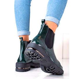 Botki Lakierowane Łuska Sergio Leone TR746 Green zielone 1