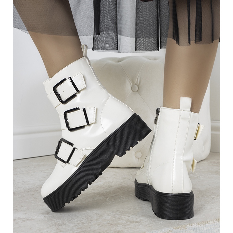 Białe botki na platformie Austin 2