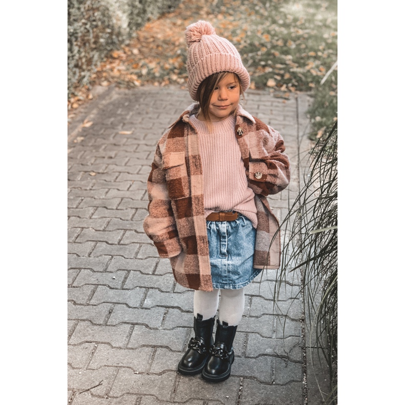 FR1 Dziecięce Botki Ocieplane Łańcuch Czarne Hinea 2