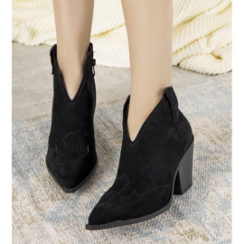 Czarne botki damskie typu kowbojki Fanette 1