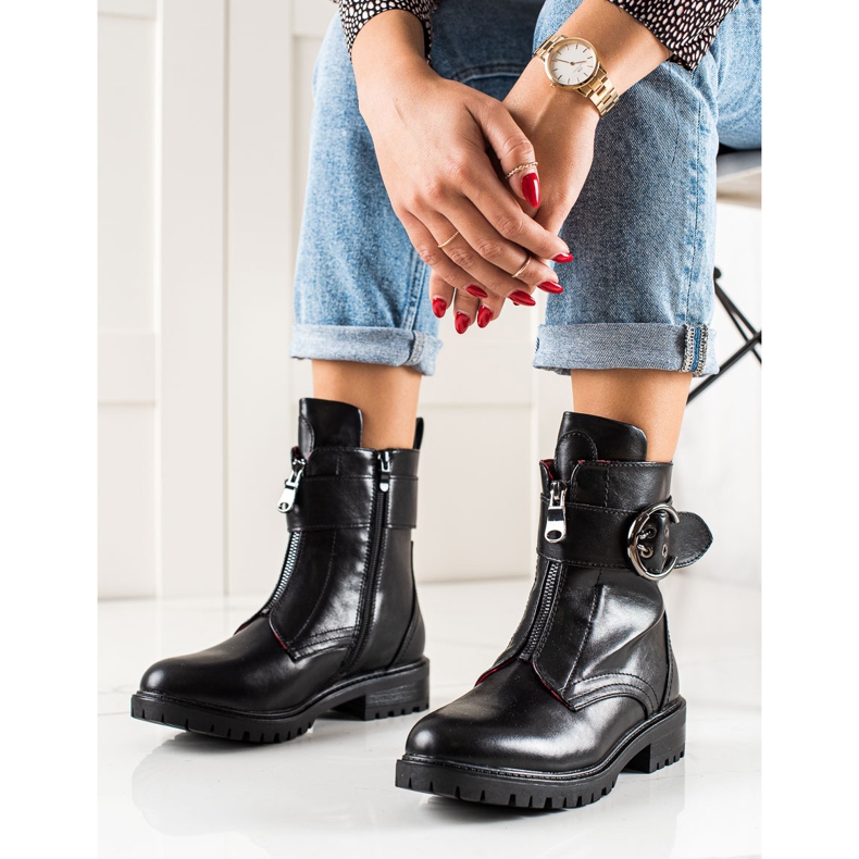 Erynn Czarne Workery Ze Sprzączką 1