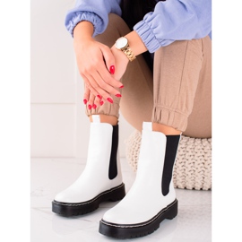 S. BARSKI Wysokie Sztyblety Na Platformie S.BARSKI białe 1