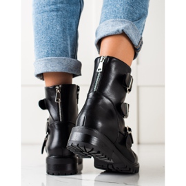 Sixth Sense Czarne Workery Ze Sprzączkami 1