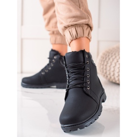 TRENDI Czarne Traperki Z Ociepleniem 1