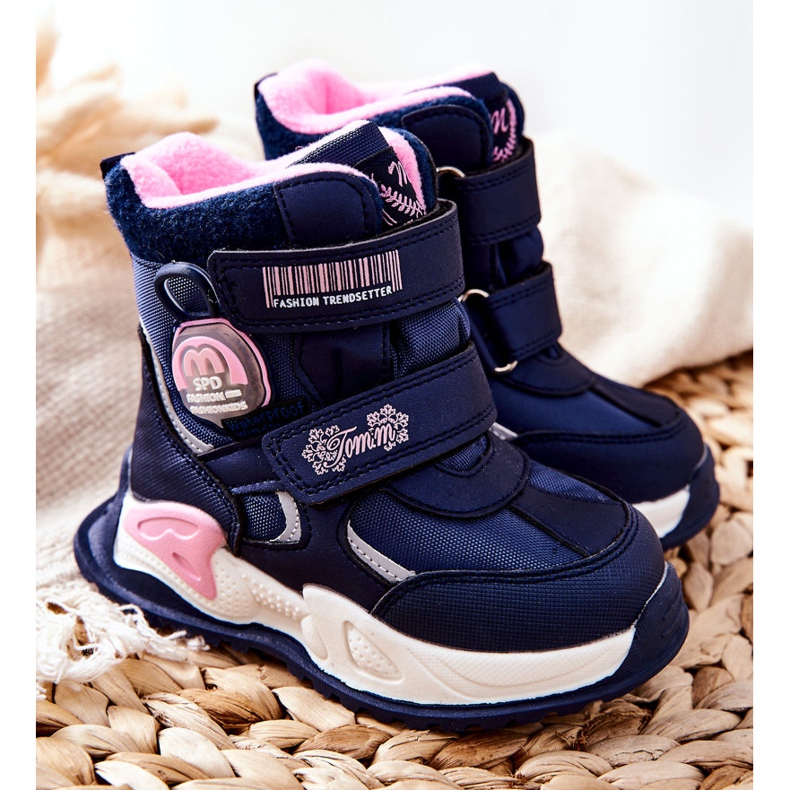 PJ2 Dziecięce Ocieplane Śniegowce Botki Granatowe Nemi 1