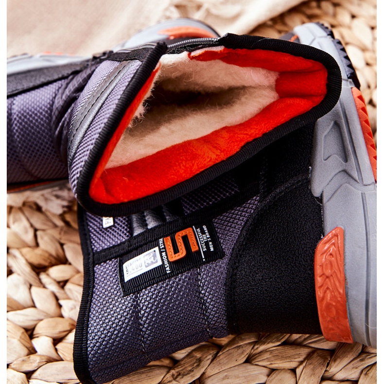 PJ2 Dziecięce Ocieplane Wysokie Śniegowce Czarne Leoth 1