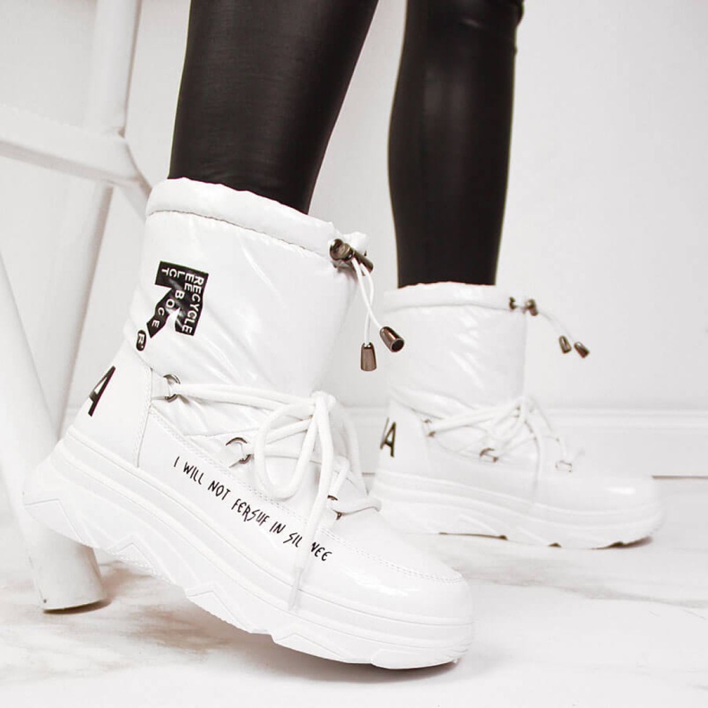 Śniegowce na platformie Vinceza W JAN48B białe 1