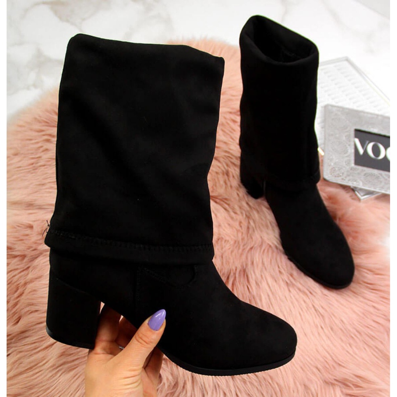 Kozaki ocieplane wywijane Vinceza W JAN34A czarne 2