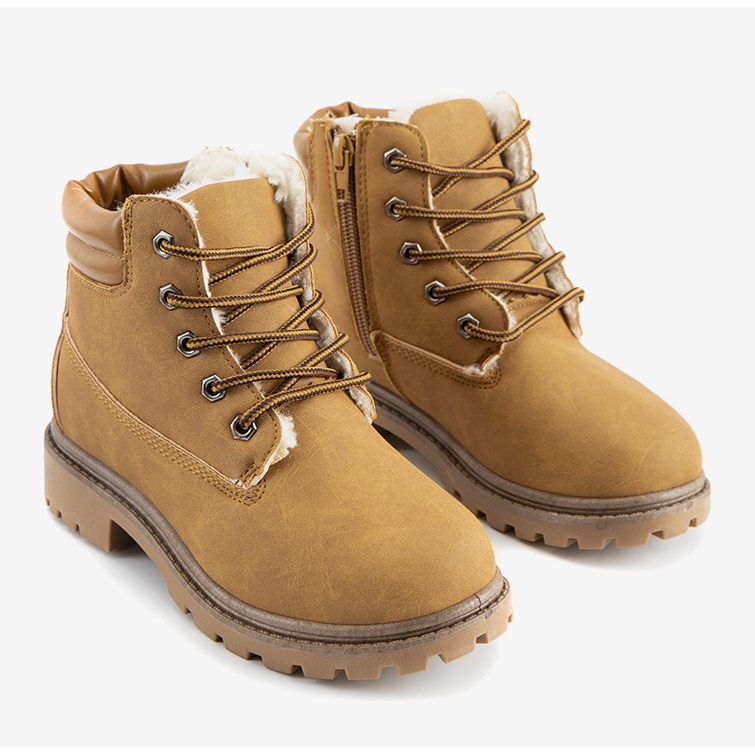 Camelowe traperki dziecięce Marseau żółte 1