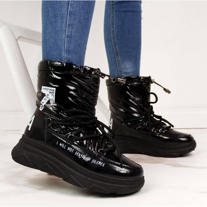 Śniegowce na platformie Vinceza W JAN48A czarne 1