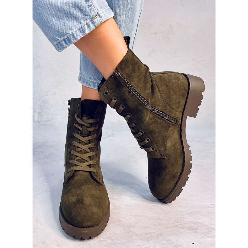 Workery sznurowane Bente Green zielone 2