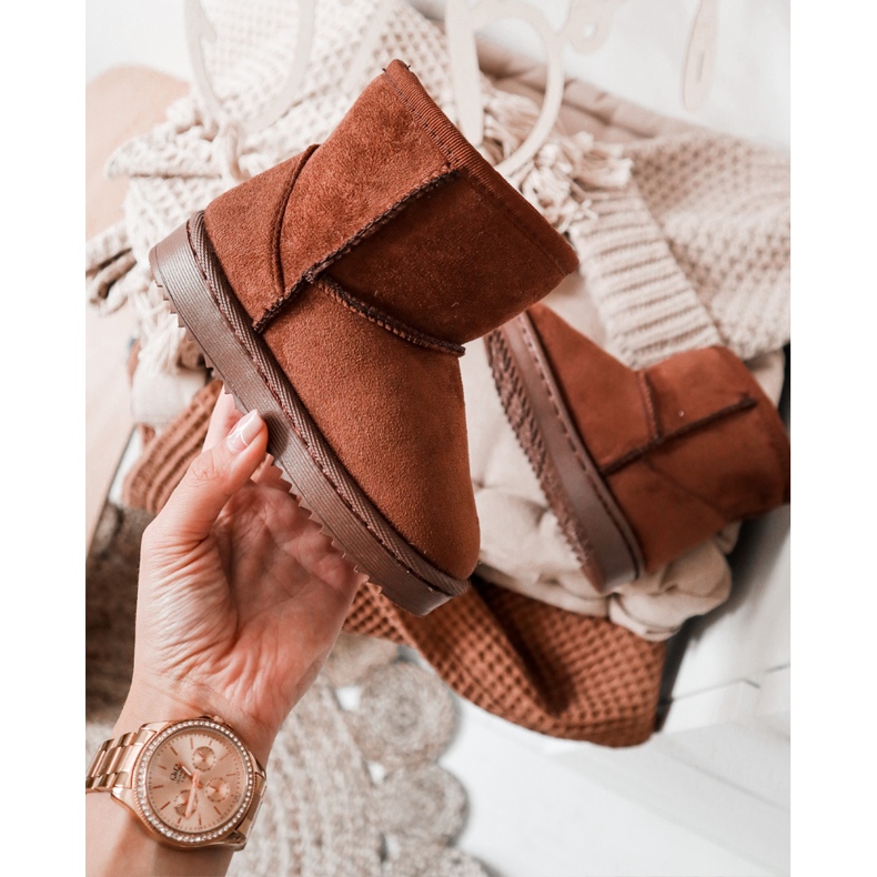 Dziecięce Ocieplane Botki Śniegowce Brązowe Gooby 2