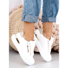 Trampki damskie Idda Gold białe 1